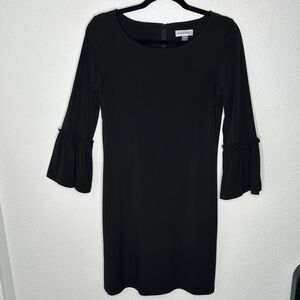 Calvin Klein Black Bell Sleeve Midi Dress size 4